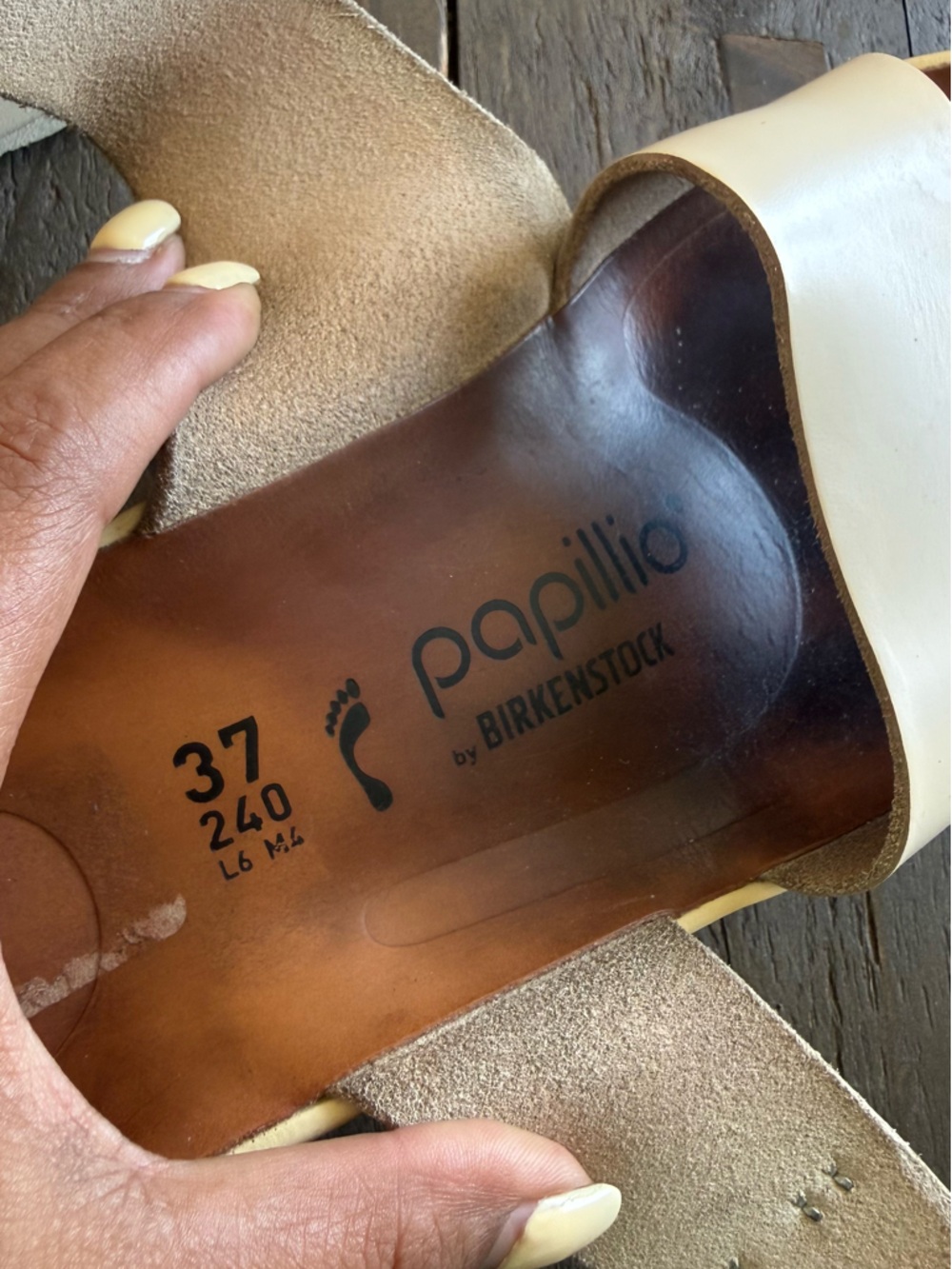 Papillio by Birkenstock Platform Sandals Neutral Cream Statement Minimal Size 37 - Picture 13 of 16